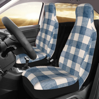 Μπλε Gingham καρό Country Universal Κάλυμμα καθίσματος αυτοκινήτου Four Seasons Γυναικείο μαξιλάρι καθίσματος/Κάλυμμα πολυεστέρα Ψάρεμα