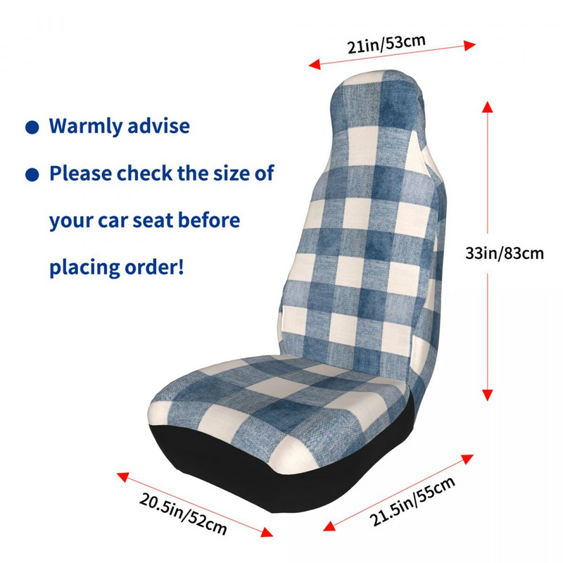 Blue Gingham Plaid Country Univerzalna navlaka za autosjedalicu Four Seasons Jastuk/navlaka za žensko sjedalo od poliestera za ribolov