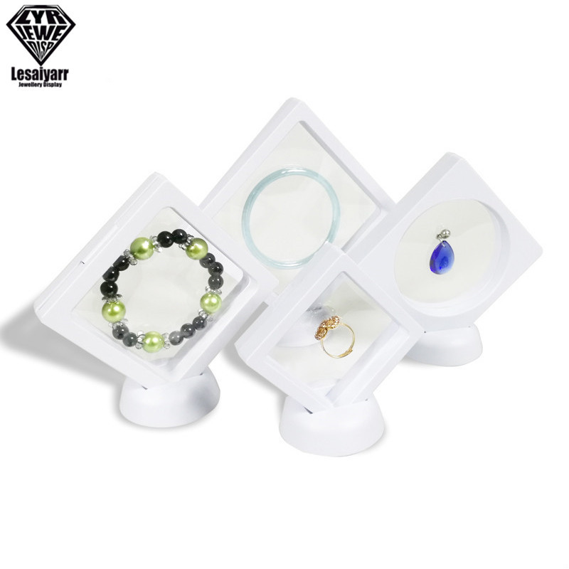 Ramă de imagine plutitoare 3D Cutie de umbră Suport de prezentare pentru bijuterii Suport pandantiv pentru inel Protejează bijuterii Cutie de prezentare din piatră