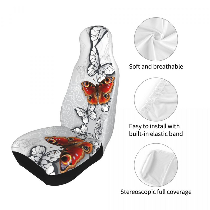 Pilkas fonas Peacock Butterfly universalus automobilio sėdynės užvalkalas Four Seasons AUTOYOUTH automobilio sėdynės kilimėlis, poliesterio medžioklė
