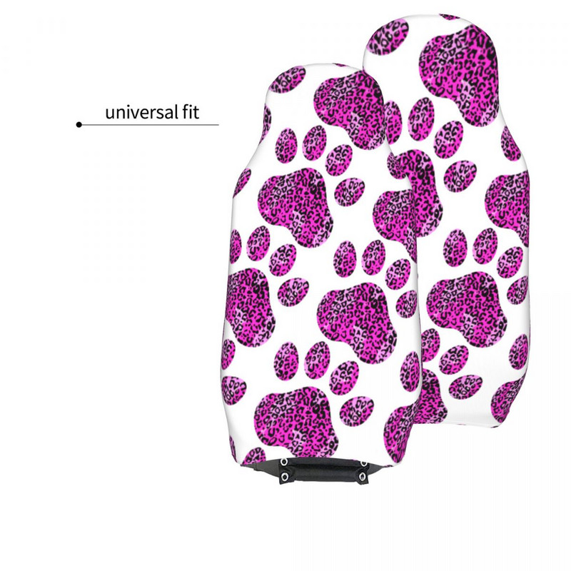 „Dog Paw Pink Leopard Print“ universalus automobilio sėdynės užvalkalas visureigiams, tinka visų tipų modeliams „Auto Seat Cover Fiber Hunting“