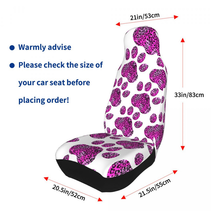„Dog Paw Pink Leopard Print“ universalus automobilio sėdynės užvalkalas visureigiams, tinka visų tipų modeliams „Auto Seat Cover Fiber Hunting“