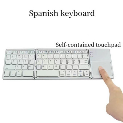 Mini tastatură fără fir Bluetooth cu touchpad Tastatură rusă reîncărcabilă spaniolă Universal Windows Android IOS Tabletă mobilă