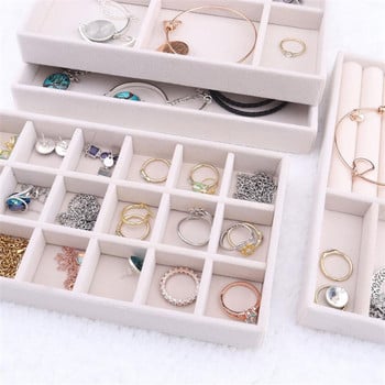 Velvet Jewelry Box Organizer Σκουλαρίκια DIY Δαχτυλίδι κοσμήματα Δίσκος προβολής Φορητό κουτί αποθήκευσης Jewelry Organizer Θήκη βιτρίνας