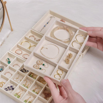 Velvet Jewelry Box Organizer Σκουλαρίκια DIY Δαχτυλίδι κοσμήματα Δίσκος προβολής Φορητό κουτί αποθήκευσης Jewelry Organizer Θήκη βιτρίνας