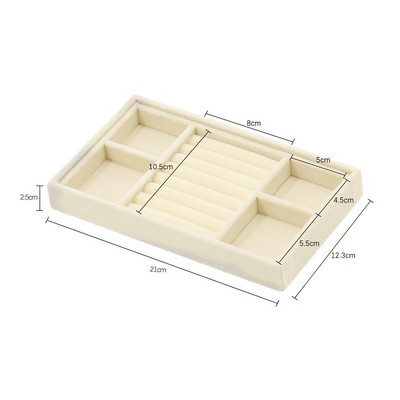 Organizator de cutii de bijuterii din catifea, bricolaj, cercei, colier, inel, tava de afișare pentru bijuterii, cutie portabilă de depozitare, organizator de bijuterii, vitrină