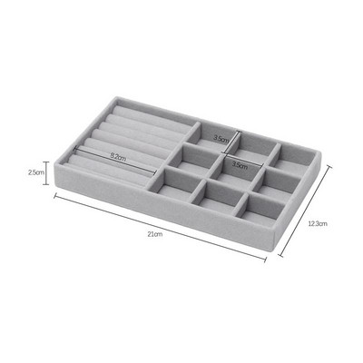 Organizator de cutii de bijuterii din catifea, bricolaj, cercei, colier, inel, tava de afișare pentru bijuterii, cutie portabilă de depozitare, organizator de bijuterii, vitrină