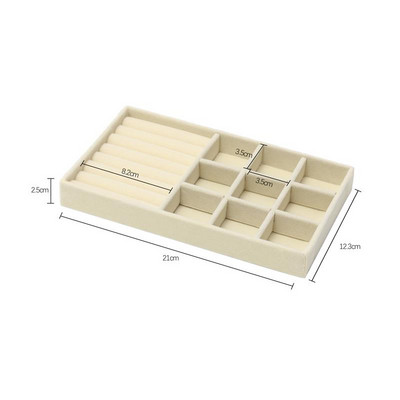 Organizator de cutii de bijuterii din catifea, bricolaj, cercei, colier, inel, tava de afișare pentru bijuterii, cutie portabilă de depozitare, organizator de bijuterii, vitrină