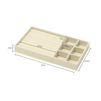 Organizator de cutii de bijuterii din catifea, bricolaj, cercei, colier, inel, tava de afișare pentru bijuterii, cutie portabilă de depozitare, organizator de bijuterii, vitrină