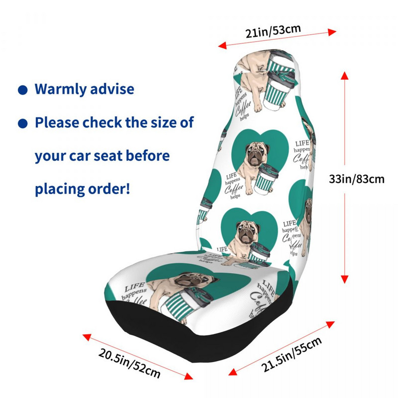 „Sweet Pug Life Happens“ kava padeda universaliajai automobilio sėdynei padengti keturis sezonus visureigiams. Mielas šunų automobilio sėdynės kilimėlis, poliesterio automobilio stilius
