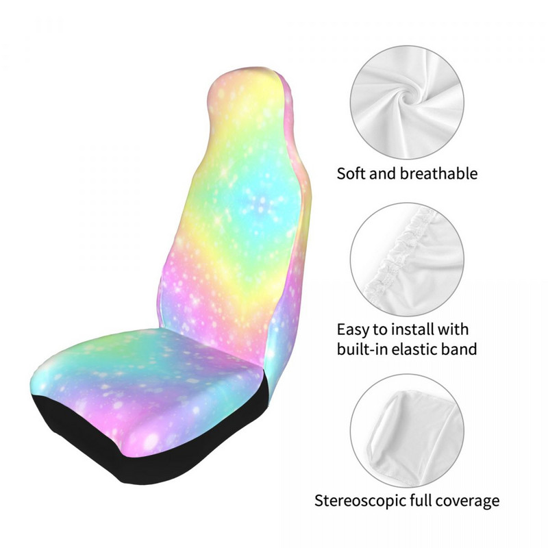 Unicorn Magic Rainbow Colorful Universal Κάλυμμα καθίσματος αυτοκινήτου Four Seasons Γυναικείο κάλυμμα καθίσματος αυτοκινήτου από ίνες Προστατευτικό καθίσματος
