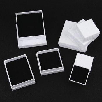 Τετράγωνο κουτί organizer κοσμημάτων 1 τεμ. Λευκό χαρτί Kraft Display Κουτιά δώρου Δαχτυλίδι αρραβώνων για σκουλαρίκι κολιέ Αξεσουάρ βραχιόλι