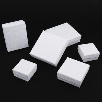 Τετράγωνο κουτί organizer κοσμημάτων 1 τεμ. Λευκό χαρτί Kraft Display Κουτιά δώρου Δαχτυλίδι αρραβώνων για σκουλαρίκι κολιέ Αξεσουάρ βραχιόλι