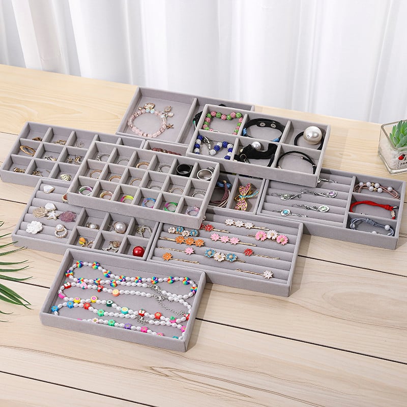 Βελούδινη θήκη θήκης προβολής κοσμημάτων Hot Sale Στοιβαζόμενη εξαιρετική θήκη κοσμημάτων Κουτιά θήκης θήκης φορητό δαχτυλίδι σκουλαρίκι Organizer box