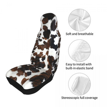 Cowhide Tan Texture Universal κάλυμμα καθίσματος αυτοκινήτου Αδιάβροχο γυναικείο γούνα ζώων Καλύμματα καθισμάτων με σχέδιο λεοπάρδαλης Πολυεστέρας Hunting