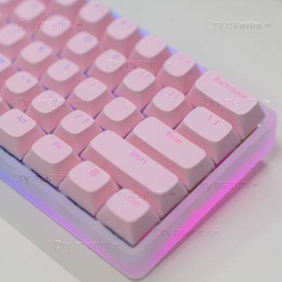 DM pudingo simbolių apšviestas klavišų dangtelis uždarytas Doubleshot PBT OEM profilio rutulinis dangtelis 61/64/68/75/84/87/104