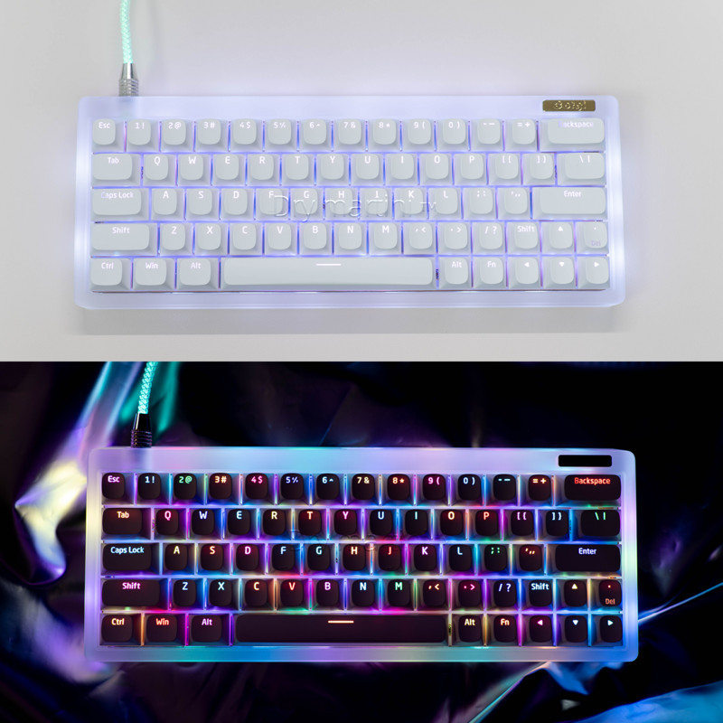 DM pudingo simbolių apšviestas klavišų dangtelis uždarytas Doubleshot PBT OEM profilio rutulinis dangtelis 61/64/68/75/84/87/104