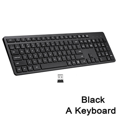 Set combinat de tastatură și mouse cu 106 taste Tastatură fără fir de dimensiune completă silențioasă 2,4G Tastatură silențioasă pentru notebook, laptop, PC desktop