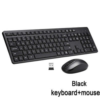 Set combinat de tastatură și mouse cu 106 taste Tastatură fără fir de dimensiune completă silențioasă 2,4G Tastatură silențioasă pentru notebook, laptop, PC desktop