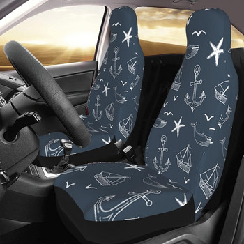 Ναυτικά καλύμματα καθισμάτων αυτοκινήτου Προστατευτικό κάλυμμα μπροστινού καθίσματος Ανθεκτικό στη σκόνη Άνετα, αντιολισθητικά αξεσουάρ αυτοκινήτου Κατάλληλο για αυτοκίνητα