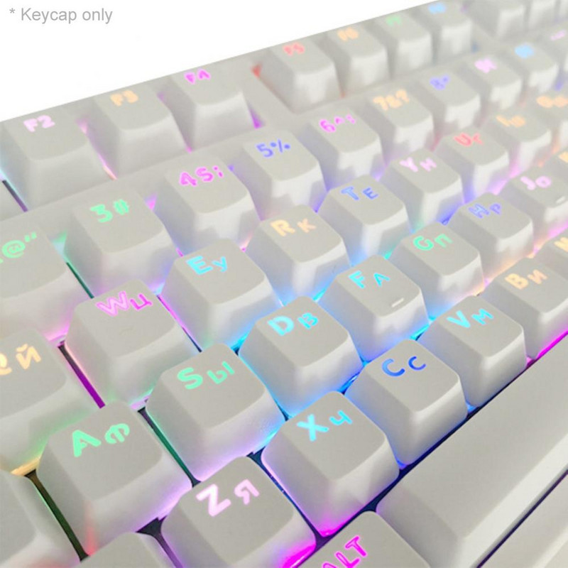 Αντικατάσταση 108 τμχ κομψών πλήκτρων οπίσθιου φωτισμού στα ρωσικά για μηχανικό πληκτρολόγιο για πληκτρολόγιο Cherry/Kailh/Gateron/Outemu