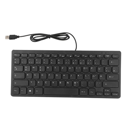 Tastatură germană/rusă/franceză 78 de taste Mute Tastatură de computer cu fir USB ultra subțire pentru birou, desktop, laptop, Plug and Play