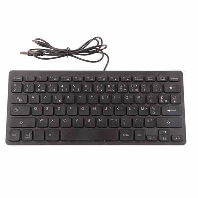 Tastatură germană/rusă/franceză 78 de taste Mute Tastatură de computer cu fir USB ultra subțire pentru birou, desktop, laptop, Plug and Play