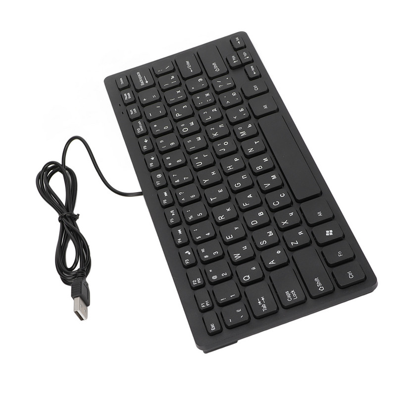 Tastatură germană/rusă/franceză 78 de taste Mute Tastatură de computer cu fir USB ultra subțire pentru birou, desktop, laptop, Plug and Play