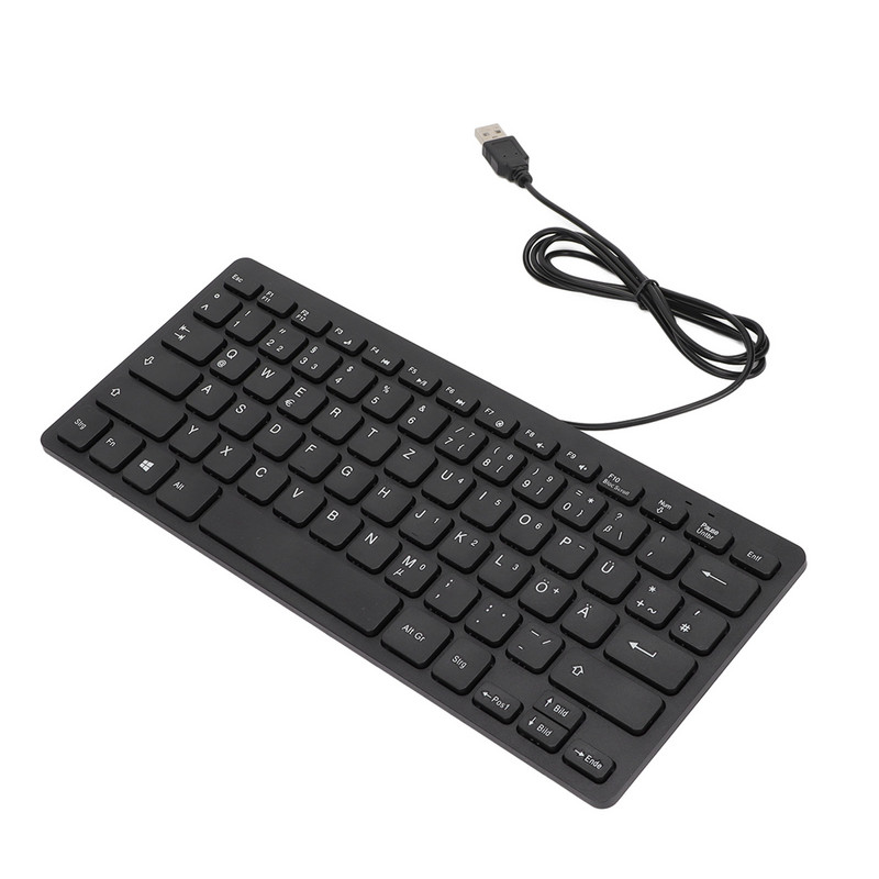 Tastatură germană/rusă/franceză 78 de taste Mute Tastatură de computer cu fir USB ultra subțire pentru birou, desktop, laptop, Plug and Play