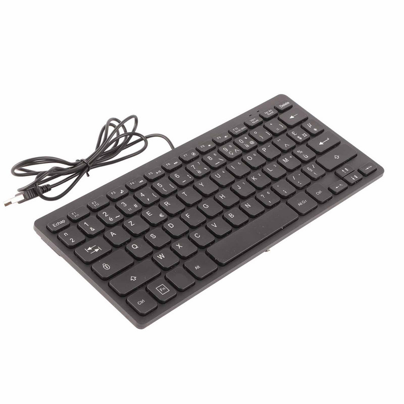 Tastatură germană/rusă/franceză 78 de taste Mute Tastatură de computer cu fir USB ultra subțire pentru birou, desktop, laptop, Plug and Play
