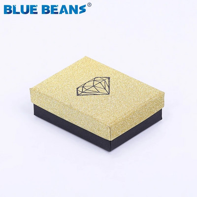 Inel pătrat pentru cercei colier brățară cutie de bijuterii cu model trandafir strălucitor în formă de cutie Fundă Cutie de hârtie Cadou de logodnă cu ridicata