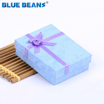 Inel pătrat pentru cercei colier brățară cutie de bijuterii cu model trandafir strălucitor în formă de cutie Fundă Cutie de hârtie Cadou de logodnă cu ridicata