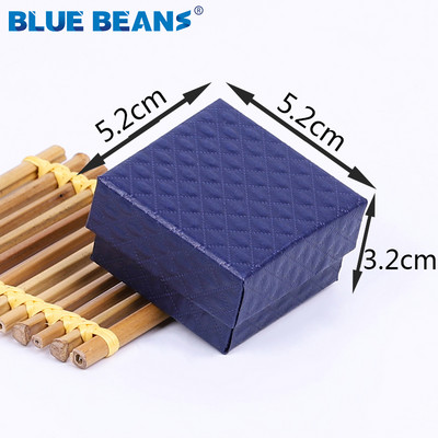 Inel pătrat pentru cercei colier brățară cutie de bijuterii cu model trandafir strălucitor în formă de cutie Fundă Cutie de hârtie Cadou de logodnă cu ridicata