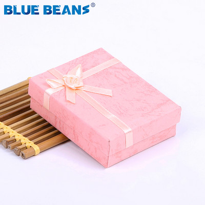 Inel pătrat pentru cercei colier brățară cutie de bijuterii cu model trandafir strălucitor în formă de cutie Fundă Cutie de hârtie Cadou de logodnă cu ridicata