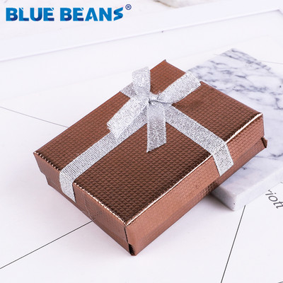 Inel pătrat pentru cercei colier brățară cutie de bijuterii cu model trandafir strălucitor în formă de cutie Fundă Cutie de hârtie Cadou de logodnă cu ridicata