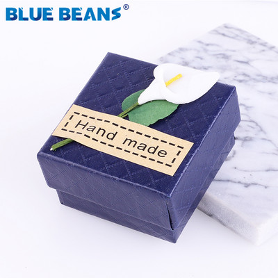 Inel pătrat pentru cercei colier brățară cutie de bijuterii cu model trandafir strălucitor în formă de cutie Fundă Cutie de hârtie Cadou de logodnă cu ridicata