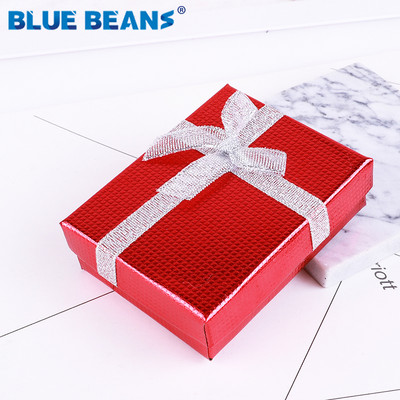 Inel pătrat pentru cercei colier brățară cutie de bijuterii cu model trandafir strălucitor în formă de cutie Fundă Cutie de hârtie Cadou de logodnă cu ridicata