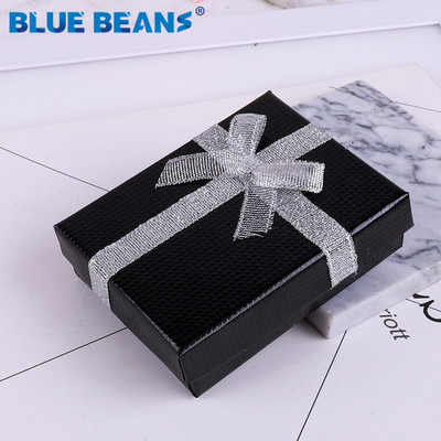 Inel pătrat pentru cercei colier brățară cutie de bijuterii cu model trandafir strălucitor în formă de cutie Fundă Cutie de hârtie Cadou de logodnă cu ridicata