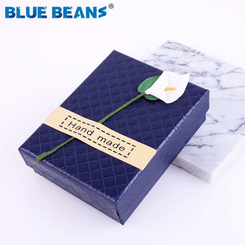 Inel pătrat pentru cercei colier brățară cutie de bijuterii cu model trandafir strălucitor în formă de cutie Fundă Cutie de hârtie Cadou de logodnă cu ridicata