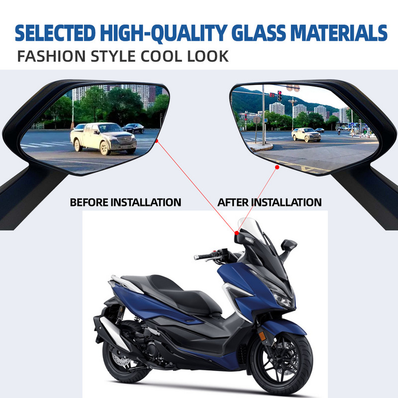 Pentru HONDA Forza 350 Forza 750 Forza300 Forza350 Accesorii Oglinda convexa Creste Oglinzi retrovizoare Oglinda laterala Vedere Lentila de vedere