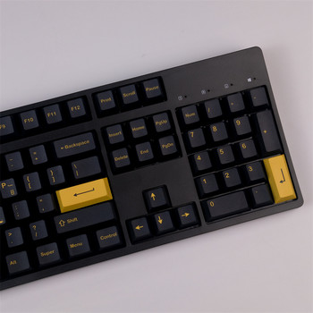 GMK Military Black and Yellow Simple Personality Keycaps 131 Keys PBT DYE-Sublimation Mechanical Keyboards Keycap Cherry Profile