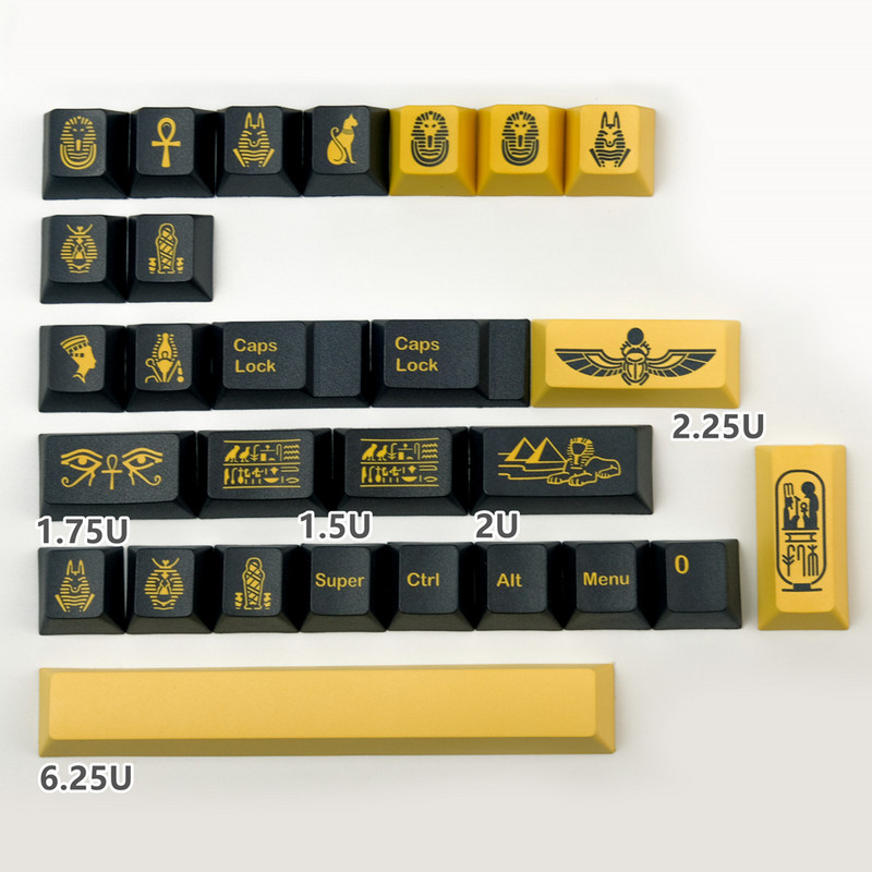 GMK Military crne i žute jednostavne osobnosti tipkovnica 131 tipka PBT DYE-sublimacija Mehaničke tipkovnice tipkovnica tipke Cherry Profile