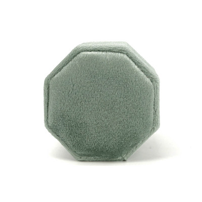 Cutie de bijuterii din catifea octogon Muti Color Trei sloturi Cutie de depozitare cu inele duble Afișare verighetă pentru femei Pachet de cercei cadou