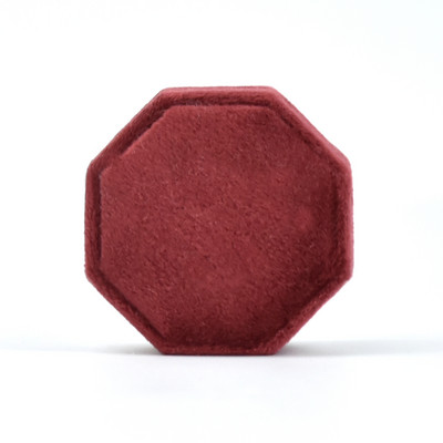 Cutie de bijuterii din catifea octogon Muti Color Trei sloturi Cutie de depozitare cu inele duble Afișare verighetă pentru femei Pachet de cercei cadou