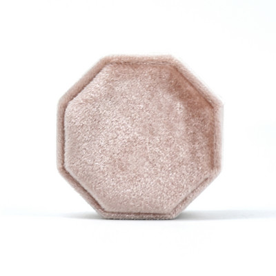 Cutie de bijuterii din catifea octogon Muti Color Trei sloturi Cutie de depozitare cu inele duble Afișare verighetă pentru femei Pachet de cercei cadou