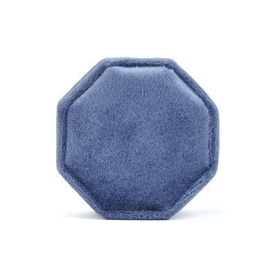 Cutie de bijuterii din catifea octogon Muti Color Trei sloturi Cutie de depozitare cu inele duble Afișare verighetă pentru femei Pachet de cercei cadou