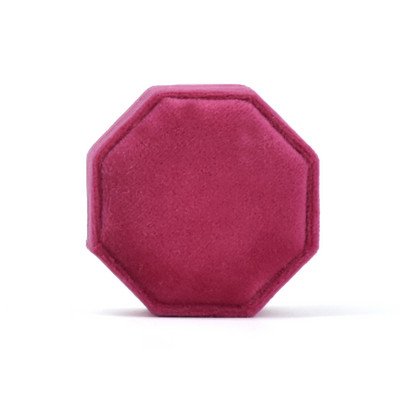 Cutie de bijuterii din catifea octogon Muti Color Trei sloturi Cutie de depozitare cu inele duble Afișare verighetă pentru femei Pachet de cercei cadou