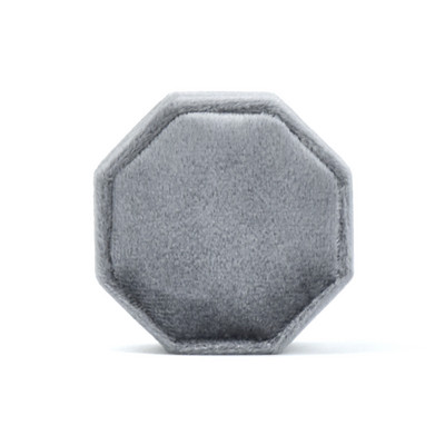 Cutie de bijuterii din catifea octogon Muti Color Trei sloturi Cutie de depozitare cu inele duble Afișare verighetă pentru femei Pachet de cercei cadou