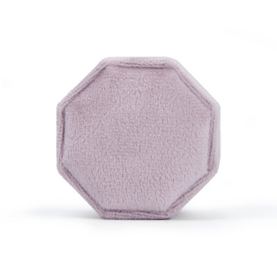 Cutie de bijuterii din catifea octogon Muti Color Trei sloturi Cutie de depozitare cu inele duble Afișare verighetă pentru femei Pachet de cercei cadou