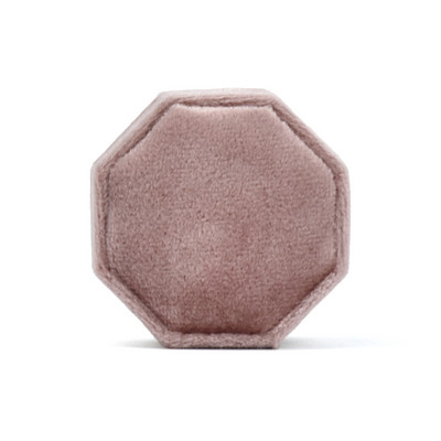 Cutie de bijuterii din catifea octogon Muti Color Trei sloturi Cutie de depozitare cu inele duble Afișare verighetă pentru femei Pachet de cercei cadou